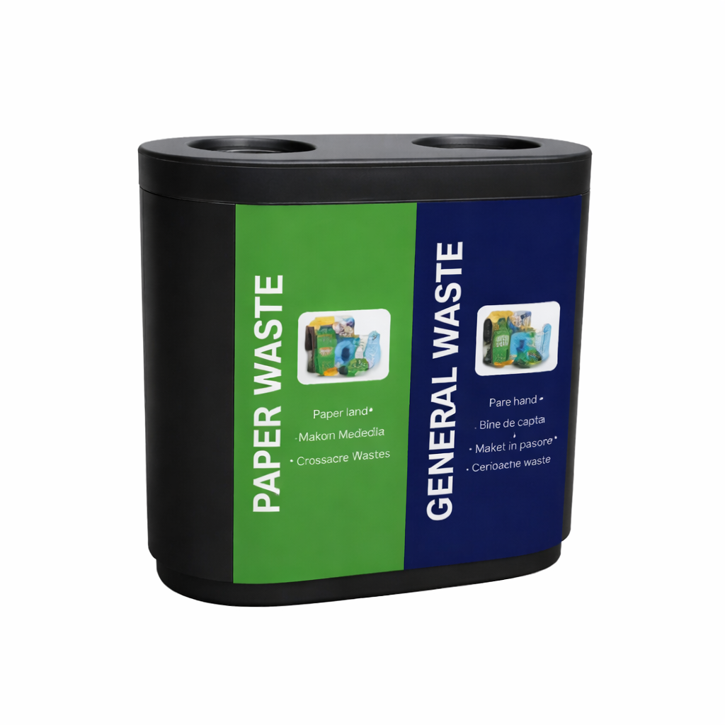 DUAL WASTE BIN PAPER & GENERAL WASTE